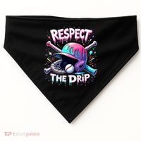 Respect The Drip Baseball Ice Cream Drip Vibes Squad  USA-Made Doggie Bandana thumb 0