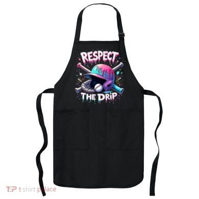 Respect The Drip Baseball Ice Cream Drip Vibes Squad  Apron