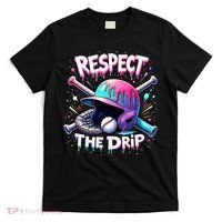Respect The Drip Baseball Ice Cream Drip Vibes Squad  T-Shirt thumb 0
