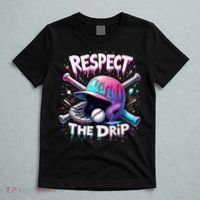 Respect The Drip Baseball Ice Cream Drip Vibes Squad  T-Shirt thumb 5
