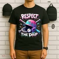 Respect The Drip Baseball Ice Cream Drip Vibes Squad  T-Shirt thumb 6