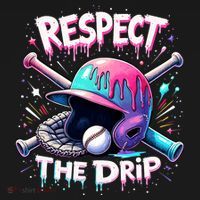 Respect The Drip Baseball Ice Cream Drip Vibes Squad  Button thumb 1