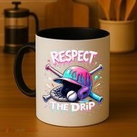 Respect The Drip Baseball Ice Cream Drip Vibes Squad  Coffee Mug thumb 4