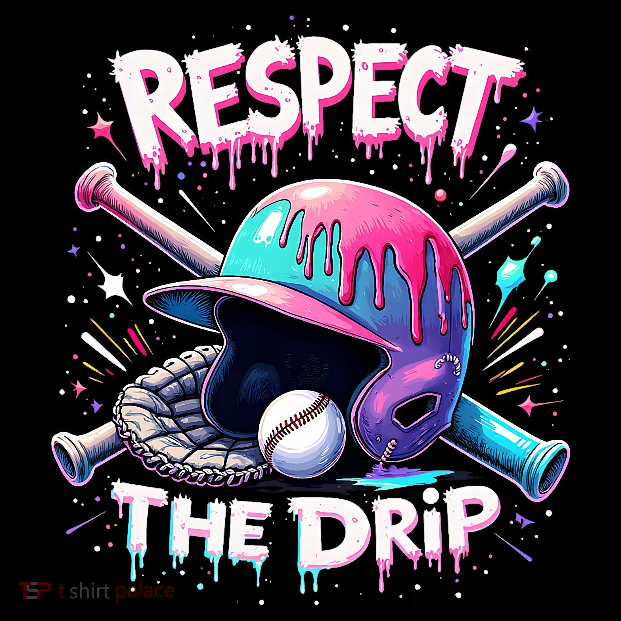 Respect The Drip Baseball Ice Cream Drip Vibes Squad  Ornament