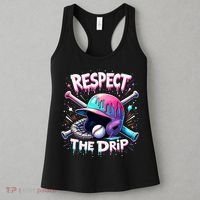 Respect The Drip Baseball Ice Cream Drip Vibes Squad  Women's Tank Top thumb 3