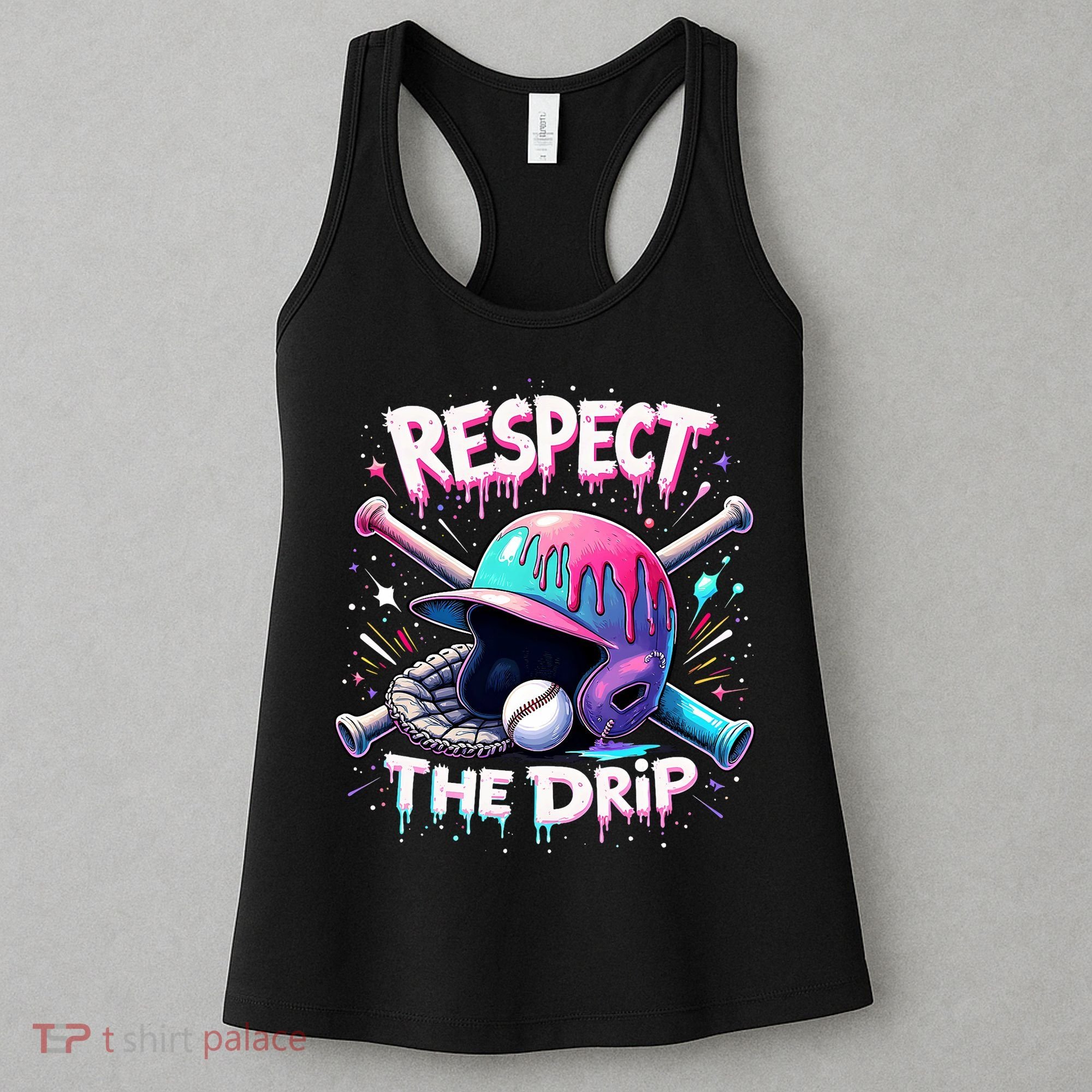 Respect The Drip Baseball Ice Cream Drip Vibes Squad  Women's Tank Top