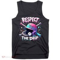 Respect The Drip Baseball Ice Cream Drip Vibes Squad  Tank Top thumb 0
