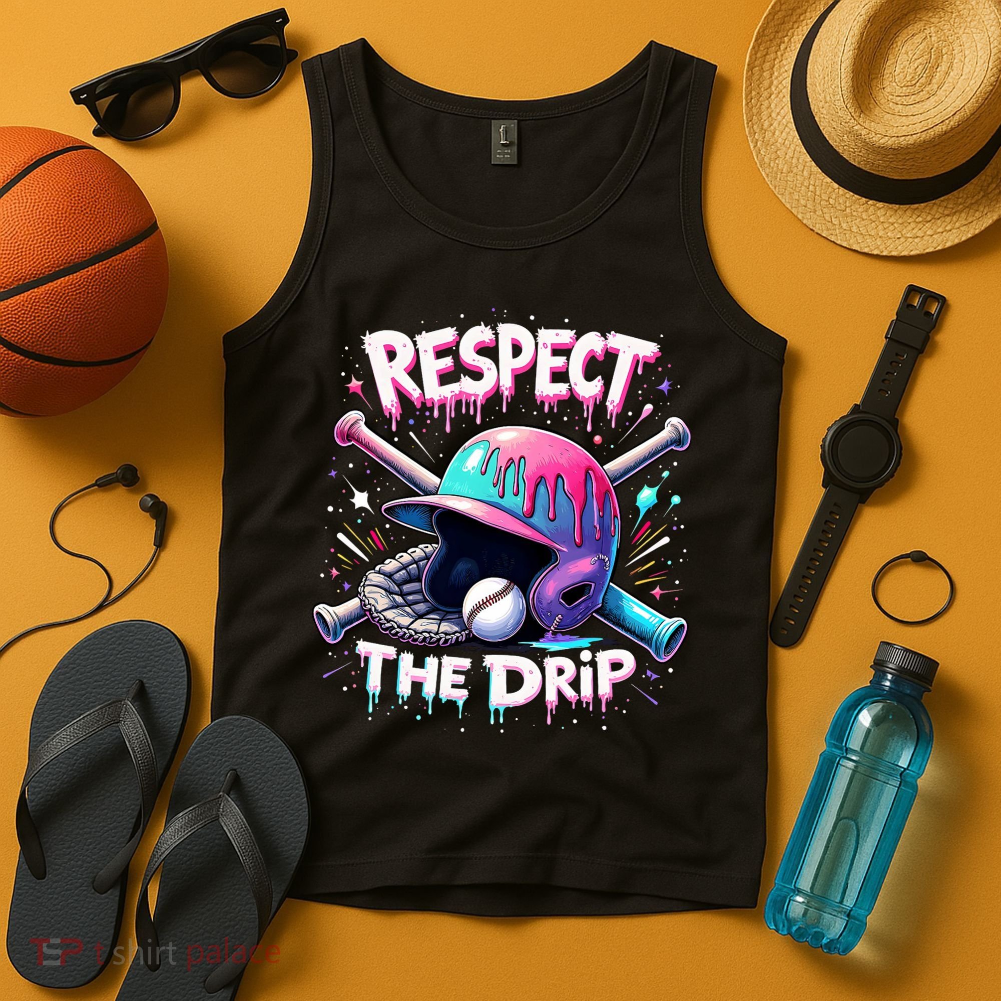 Respect The Drip Baseball Ice Cream Drip Vibes Squad  Tank Top