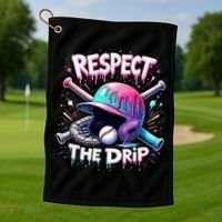 Respect The Drip Baseball Ice Cream Drip Vibes Squad  Golf Towel thumb 1