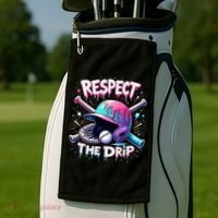 Respect The Drip Baseball Ice Cream Drip Vibes Squad  Golf Towel thumb 2