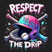 Respect The Drip Baseball Ice Cream Drip Vibes Squad  Golf Towel thumb 3