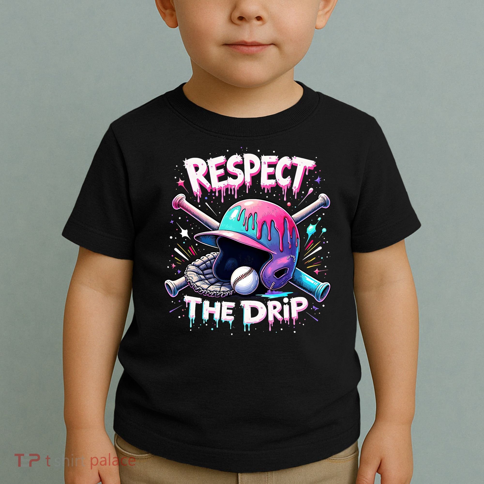 Respect The Drip Baseball Ice Cream Drip Vibes Squad  Toddler T-Shirt