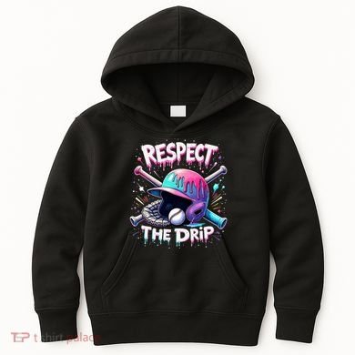 Respect The Drip Baseball Ice Cream Drip Vibes Squad  Kids Hoodie