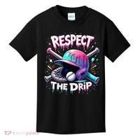 Respect The Drip Baseball Ice Cream Drip Vibes Squad  Kids T-Shirt thumb 0