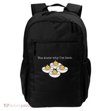 Retro Thanksgiving Dinner You Know Why IM Here Deviled Egg Backpack