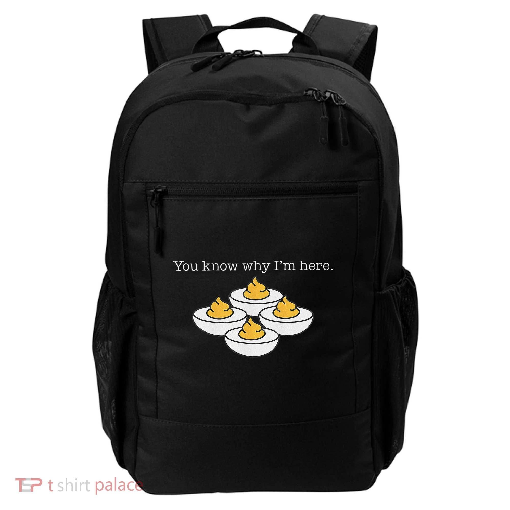 Retro Thanksgiving Dinner You Know Why IM Here Deviled Egg Backpack