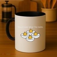 Retro Thanksgiving Dinner You Know Why IM Here Deviled Egg Coffee Mug thumb 4
