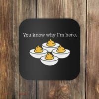 Retro Thanksgiving Dinner You Know Why IM Here Deviled Egg Coaster thumb 0
