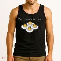 Retro Thanksgiving Dinner You Know Why IM Here Deviled Egg Tank Top thumb 3