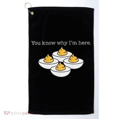 Retro Thanksgiving Dinner You Know Why IM Here Deviled Egg Golf Towel