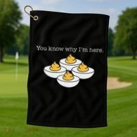 Retro Thanksgiving Dinner You Know Why IM Here Deviled Egg Golf Towel thumb 1