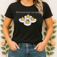 Retro Thanksgiving Dinner You Know Why IM Here Deviled Egg Women's T-Shirt thumb 2
