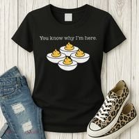 Retro Thanksgiving Dinner You Know Why IM Here Deviled Egg Women's T-Shirt thumb 3