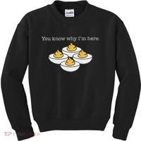 Retro Thanksgiving Dinner You Know Why IM Here Deviled Egg Kids Sweatshirt thumb 0