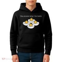 Retro Thanksgiving Dinner You Know Why IM Here Deviled Egg Kids Hoodie thumb 4