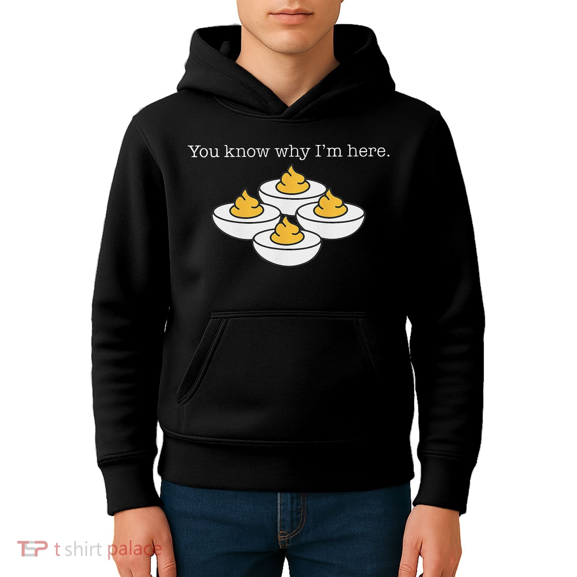 Retro Thanksgiving Dinner You Know Why IM Here Deviled Egg Kids Hoodie