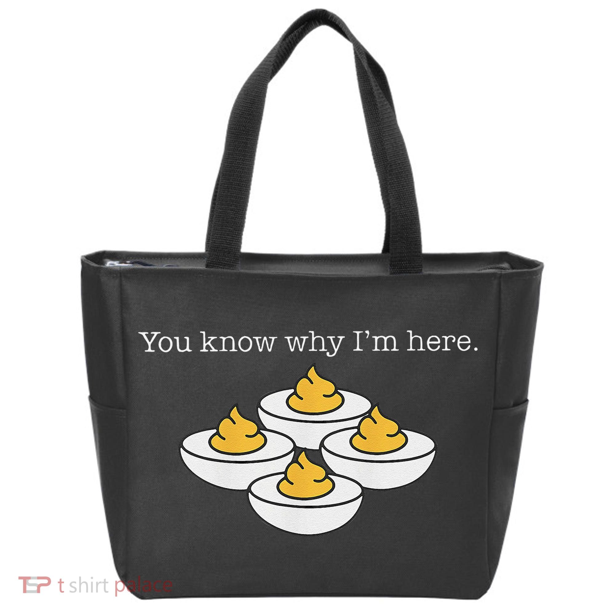 Retro Thanksgiving Dinner You Know Why IM Here Deviled Egg Tote Bag