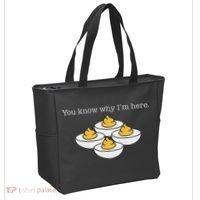 Retro Thanksgiving Dinner You Know Why IM Here Deviled Egg Tote Bag thumb 2