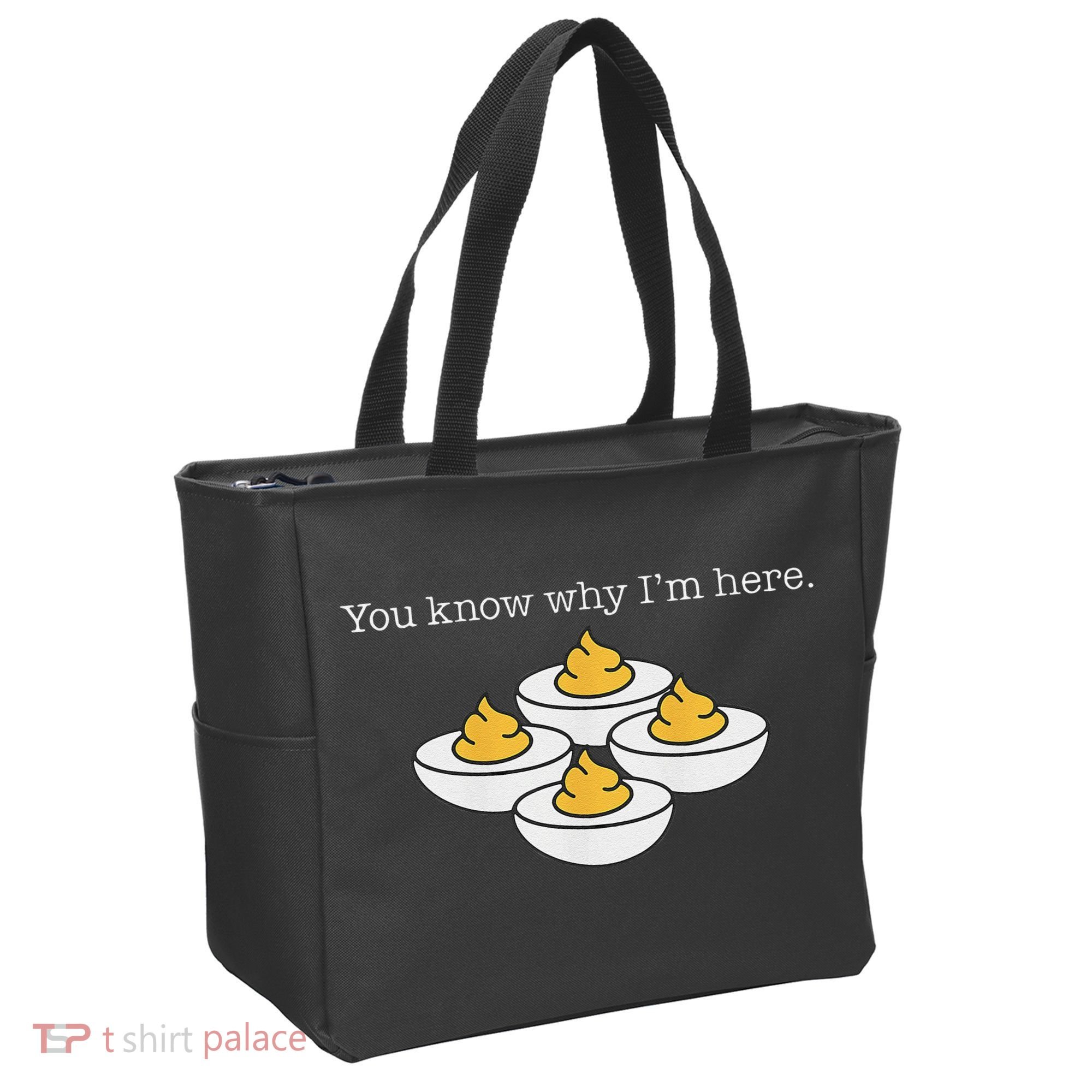 Retro Thanksgiving Dinner You Know Why IM Here Deviled Egg Tote Bag