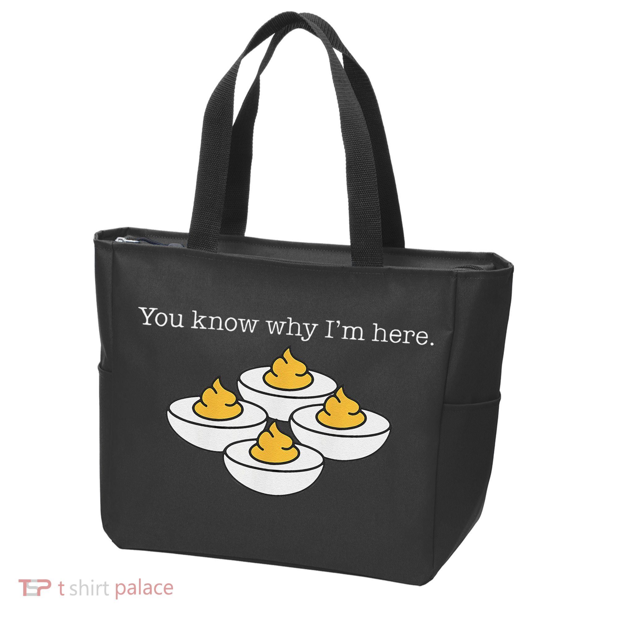Retro Thanksgiving Dinner You Know Why IM Here Deviled Egg Tote Bag
