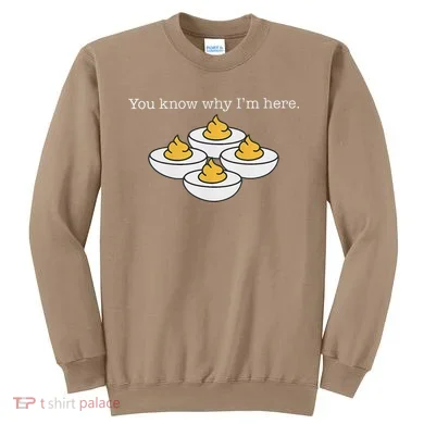 Retro Thanksgiving Dinner You Know Why IM Here Deviled Egg Sweatshirt