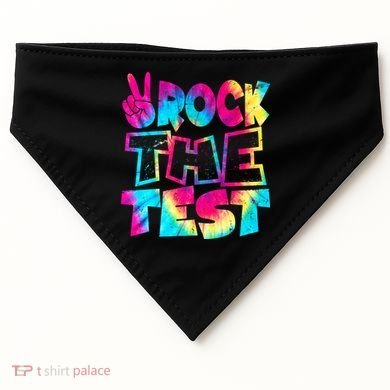 Retro Tie Dye Rock The Test USA-Made Doggie Bandana