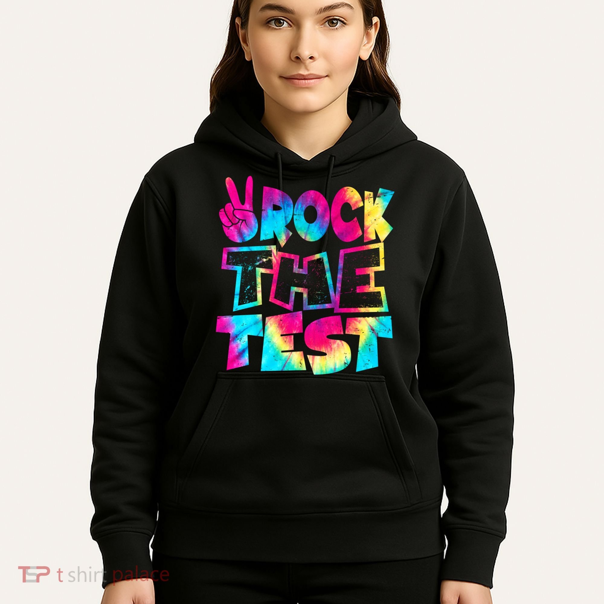 Retro Tie Dye Rock The Test Hoodie