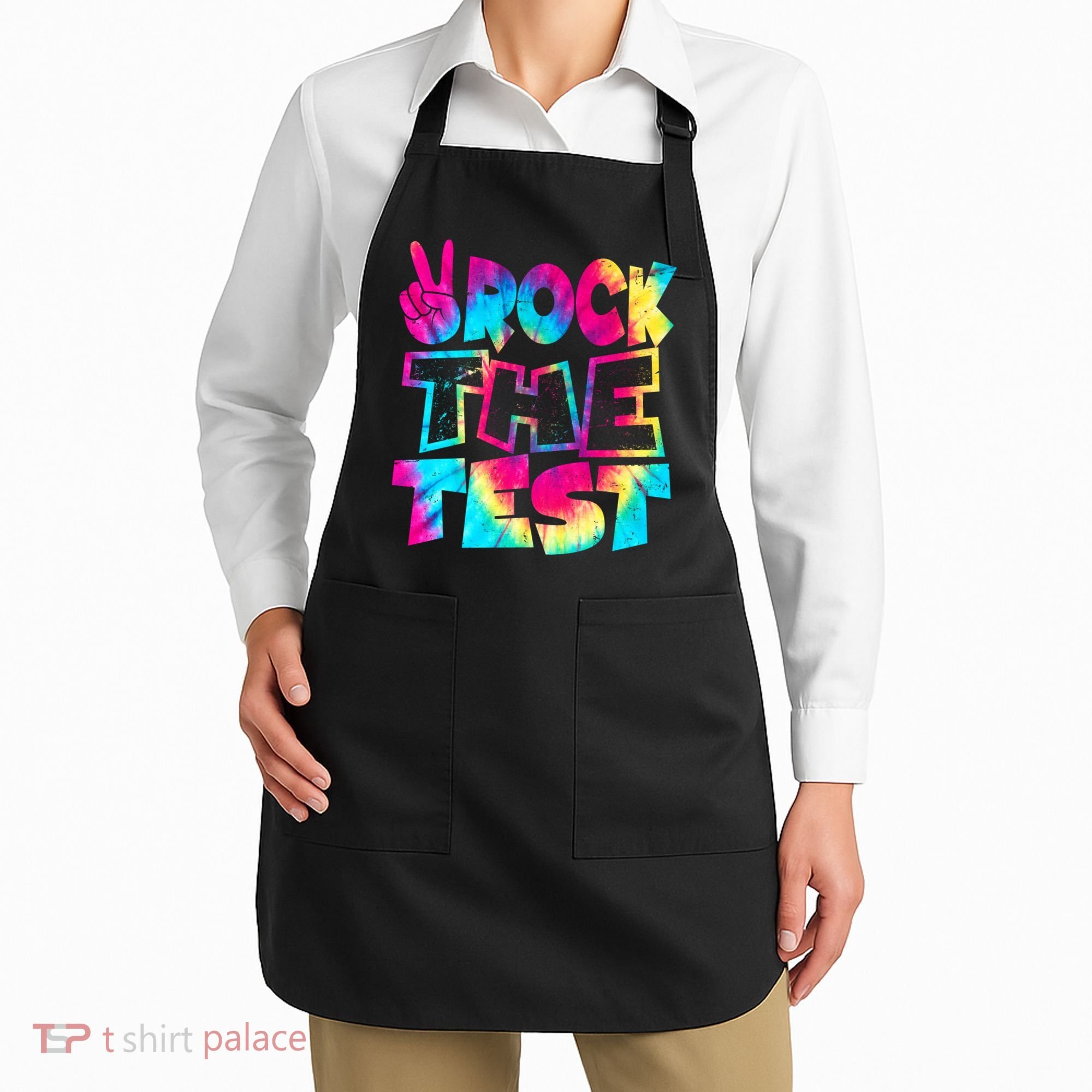 Retro Tie Dye Rock The Test Apron