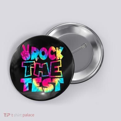 Retro Tie Dye Rock The Test Button
