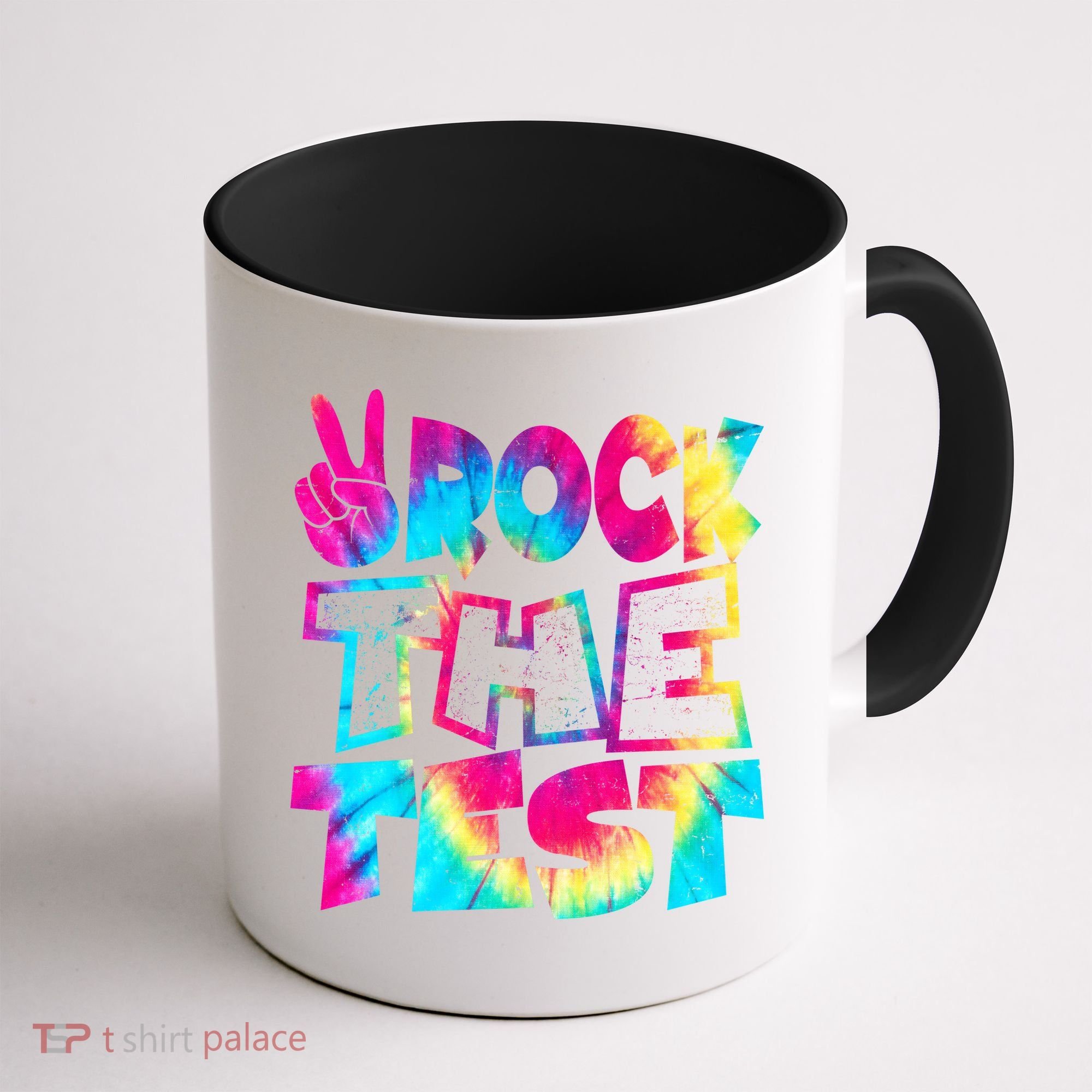 Retro Tie Dye Rock The Test Coffee Mug