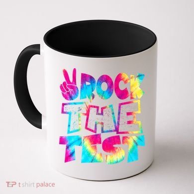 Retro Tie Dye Rock The Test Coffee Mug