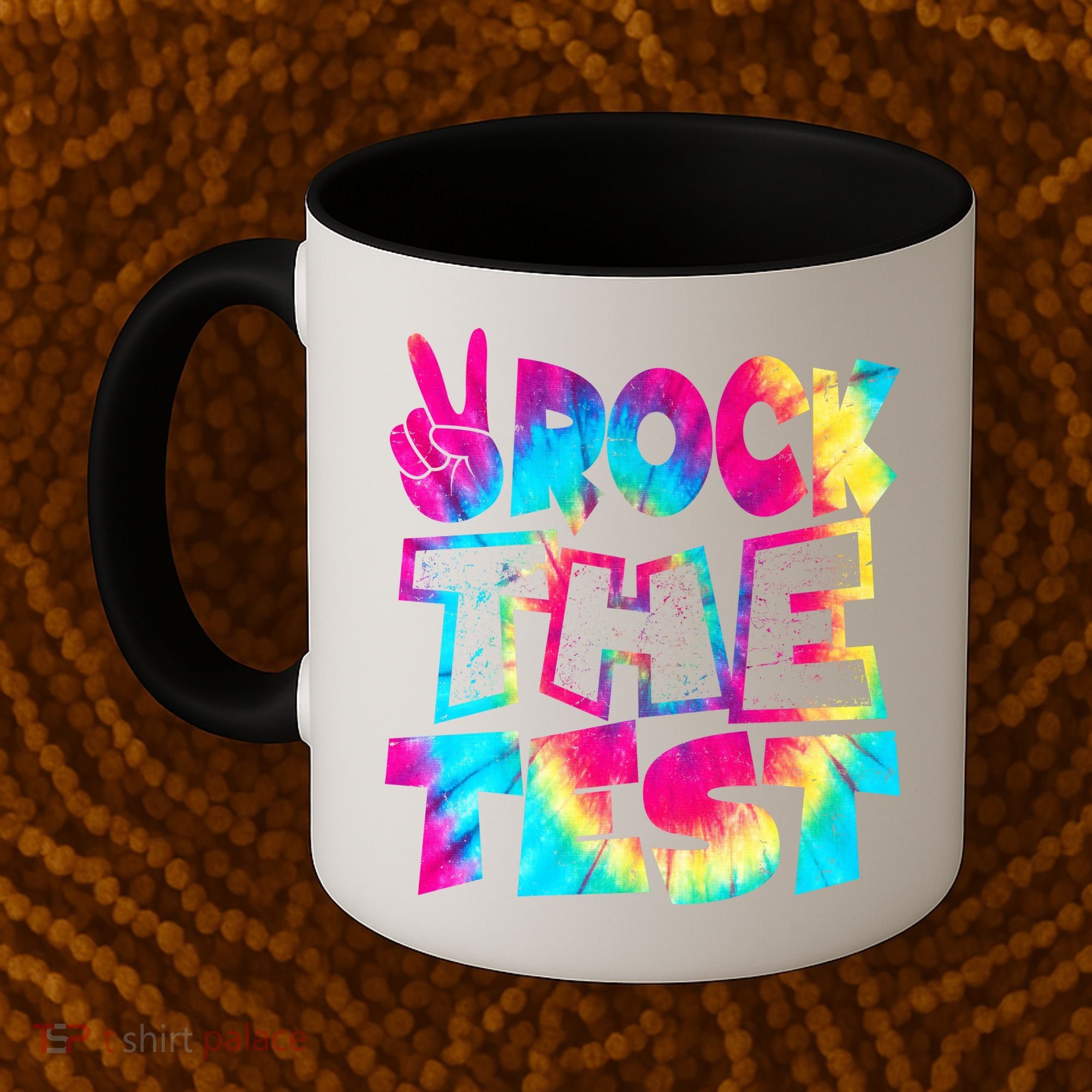 Retro Tie Dye Rock The Test Coffee Mug