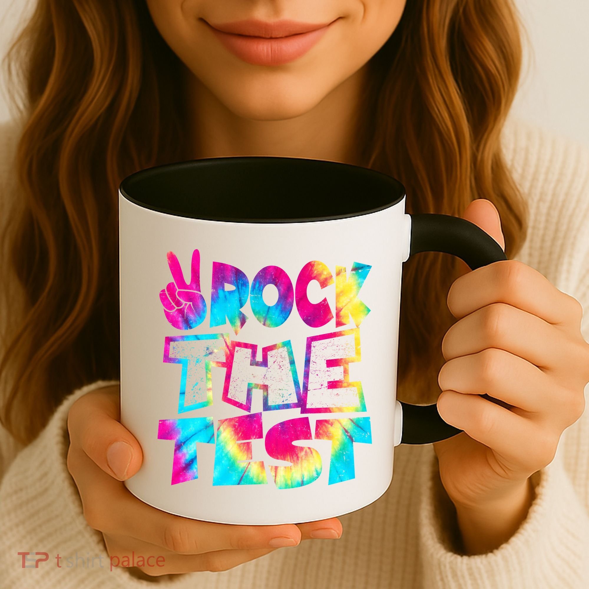 Retro Tie Dye Rock The Test Coffee Mug