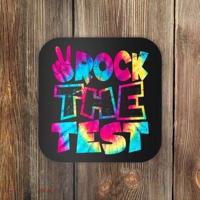 Retro Tie Dye Rock The Test Coaster