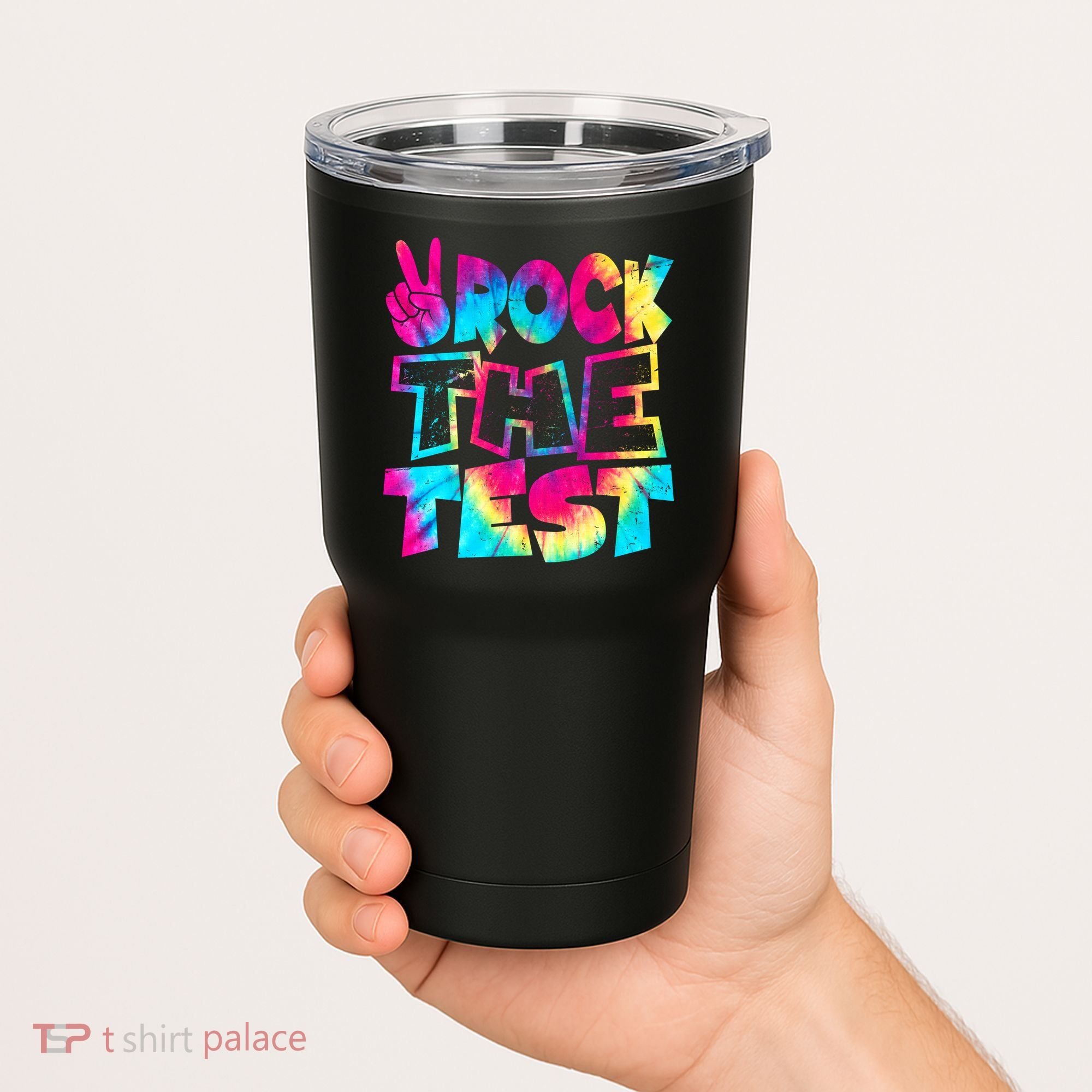 Retro Tie Dye Rock The Test Tumbler