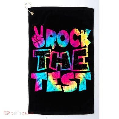 Retro Tie Dye Rock The Test Golf Towel