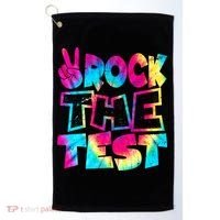 Retro Tie Dye Rock The Test Golf Towel thumb 0