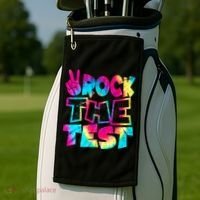 Retro Tie Dye Rock The Test Golf Towel thumb 2