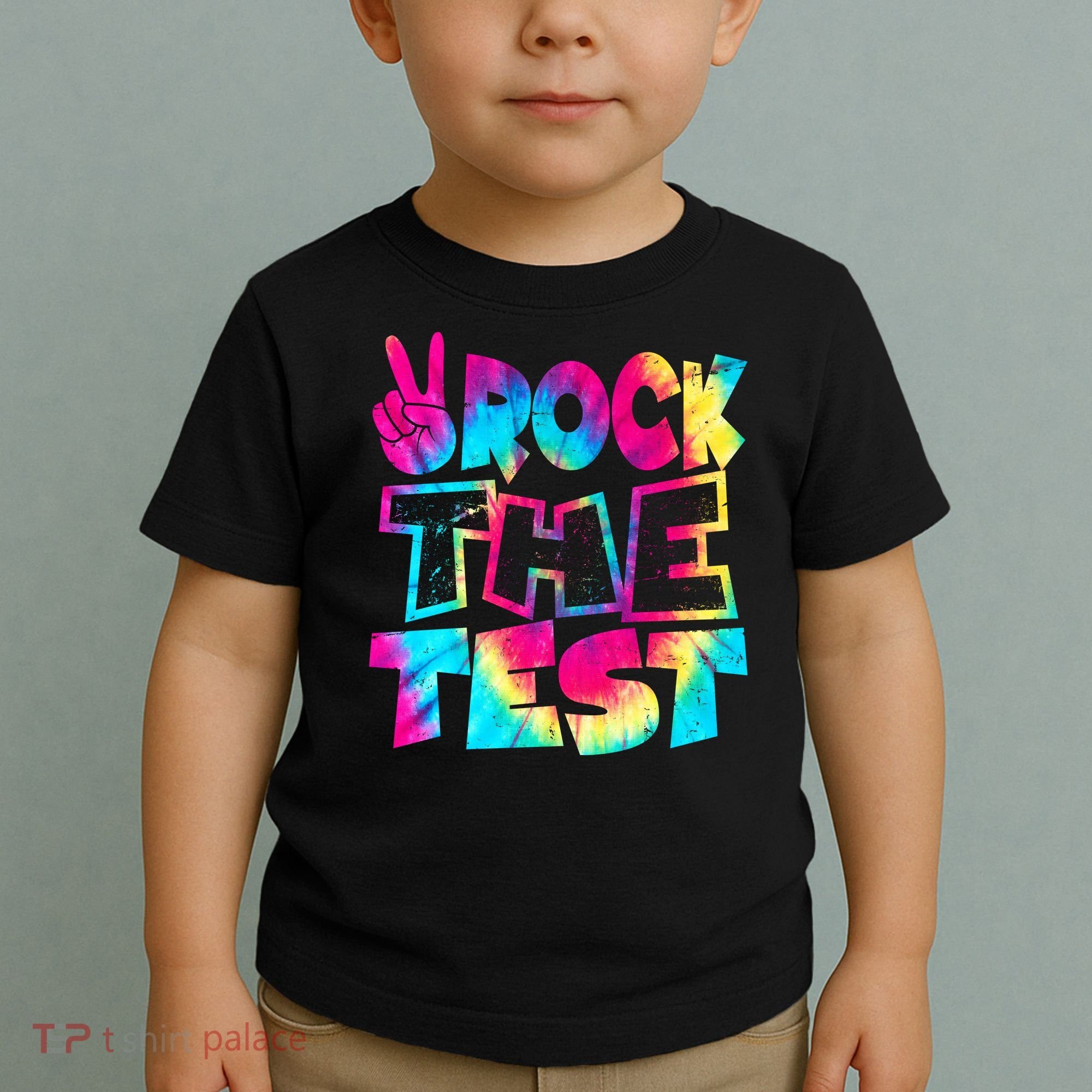 Retro Tie Dye Rock The Test Toddler T-Shirt