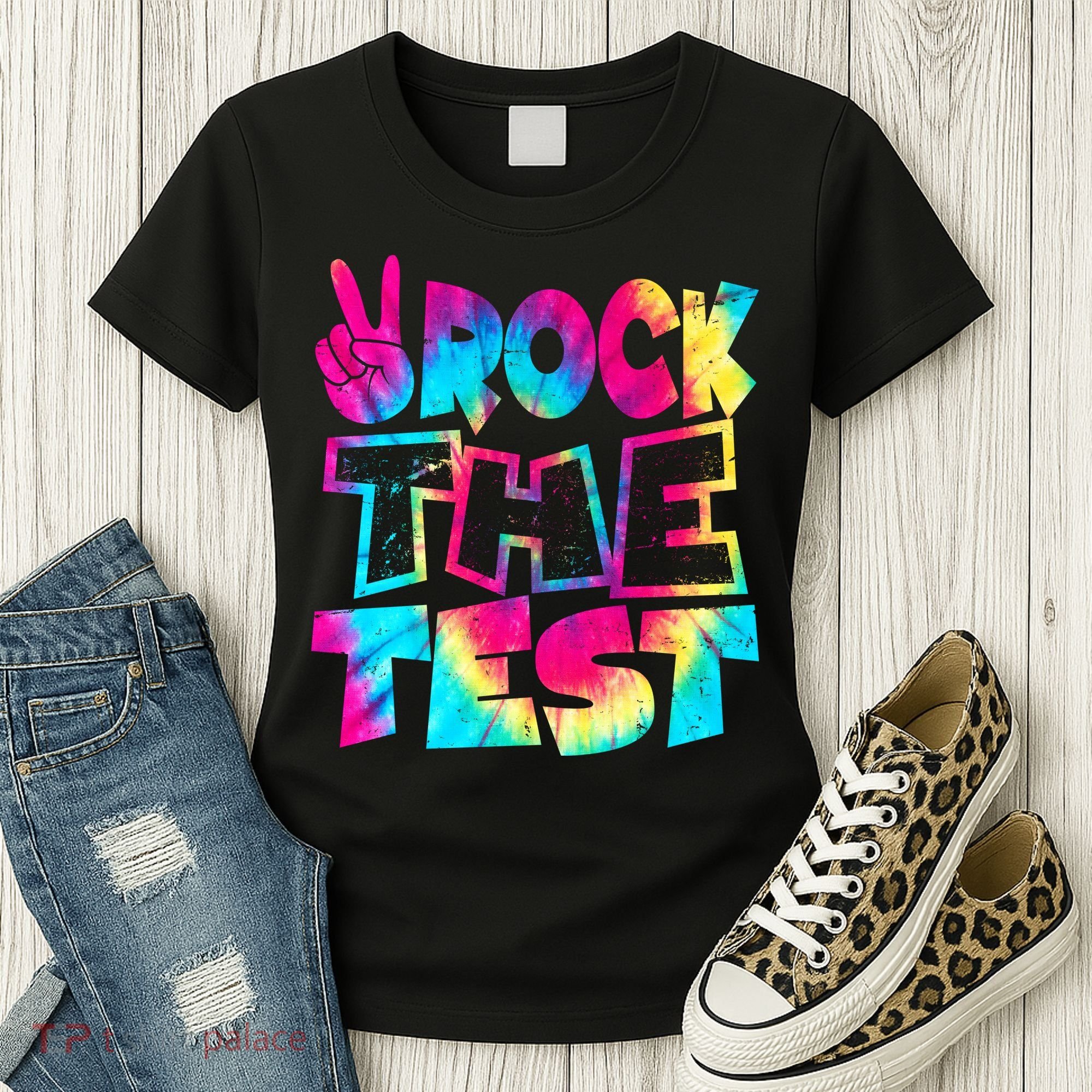 Retro Tie Dye Rock The Test Women's T-Shirt